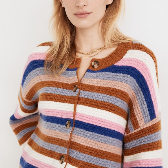 Madewell Sweaters - Madewell Striped Springview Cardigan Sweater Coziest Yarn Size Medium XS